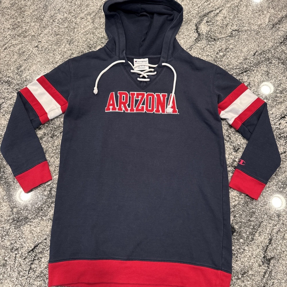 Arizona Wildcats Hoodie‎ Mens Medium NCAA Hockey Lace Up Champion College Sport